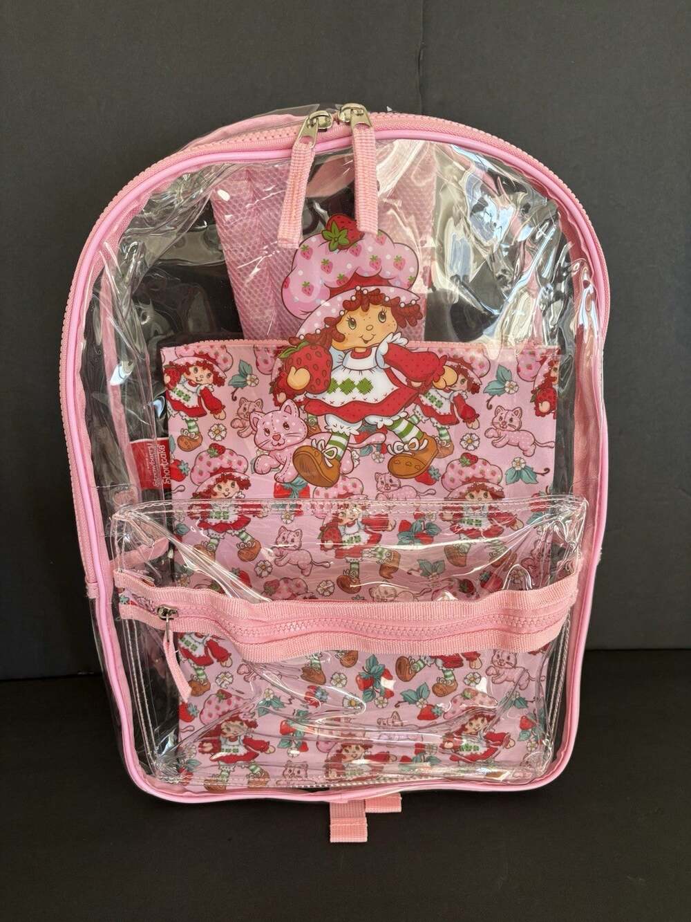 Strawberry Shortcake Clear Full-Size Backpack 18” NEW